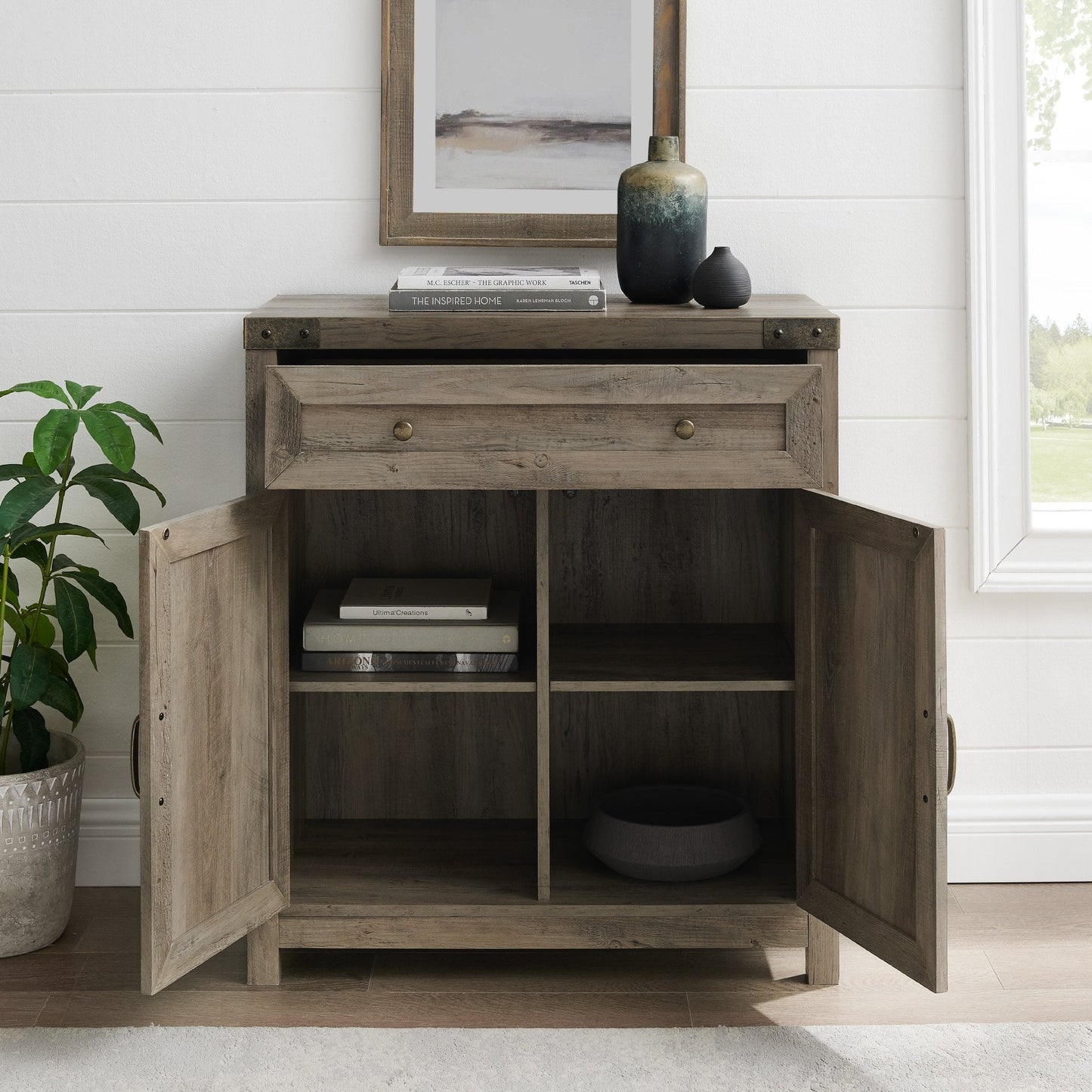 Barn Door Accent Cabinet